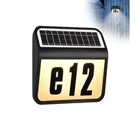 LILIIN Numéro de Maison Solaire éclairé IP65 étanche avec 2 LED Interrupteur Crépusculaire Numéros 0-9 et Lettres a-h, Noir