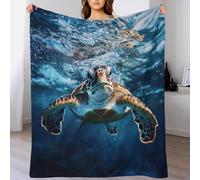 LILIlaobiao Couverture en Flanelle Extra Douce avec Motif Tortoise, Couvre-lit Multifonction Four Seasons pour Canapé, Lit, Housse Décorative Et Couverture Écharpe Tortues 50x60inch(127x152cm)