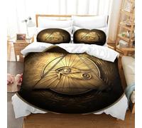 LILIlaobiao Eye of Ra Housses De Couette 3D Imprimé, Hypoallergénique Parure De Lit Eye of Horus King（220x240cm）, Microfibre Linge De Lit Et Taie d'oreiller Doux Et Souple