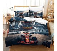 LILIlaobiao Fermeture À Glissière Super Racer Parure De Lit King（220x240cm）, Doux Et Souple Formulaone Literie, Luxe Chaleur 3D Modèle Linge De Lit
