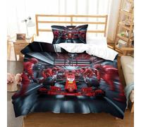 LILIlaobiao Ferrariii Literie Set Soft Microfibre Formula Racing Ensemble De Linge De Lit, Parure De Lit Linge De Lit pour Adultes Enfants Hypoallergénique Doux Et Souple Single（135x200cm）