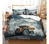 LILIlaobiao Haul Camion Linge De Lit, Fermeture À Glissière Dump Camion Parure De Lit Confortable Literie Respirant Hygroscopique Housse De Couette Double（200x200cm）