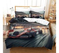 LILIlaobiao Lavable Ferrariii Design Literie Différentes Tailles Housse De Couette Chaleur Linge De Lit Aide Au Sommeil, Finesse Formula Racing Parure De Lit Double（200x200cm）