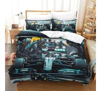 LILIlaobiao Perform A Pit Stop Housse De Couette King（220x240cm）, 3D Imprimé Formulaone Parure De Lit, Hypoallergénique Linge De Lit Confortable Microfibre
