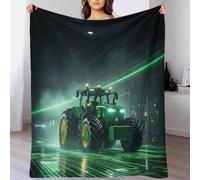 LILIlaobiao Plaid Polaire Sherpa Couverture FT Tracteur 60x80inch(150x200cm) Polaire Couverture De Canapé Plaid Fourrure Johndeer Ultra Douce Et Duveteuse Haute Qualité