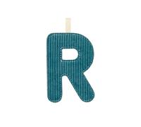 Lettre en tissu phosphorescente bleue R