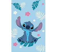 Lilo and Stitch Couverture Polaire Bleue - Couverture Douce et Confortable pour Enfants et Adolescents - 100% Polyester - 100 x 150 cm - Couverture en Peluche légère avec Motif Stitch - Confort