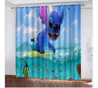 Lilo et Stitch Rideau occultant en tissu imperméable pour chambre d'enfant, œillets en haut pour rideaux 60x120cm[95]