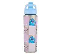 Lilo & Stitch Bouteille d'eau de 750 ml en acier inoxydable avec paille - Design amusant pour enfants et adultes, anti-fuite, isolée, sans BPA, parfaite pour l'école, les voyages et les activités de