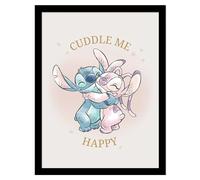 Lilo & Stitch - Poster encadré CUDDLE ME (40 cm x 30 cm) (Rose/Bleu)
