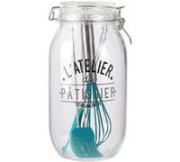 Lily Cook - Bocal avec ustensiles à patisserie L'atelier du pâtissier Transparent-Bleu, Transparent-Bleu G