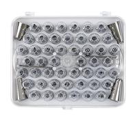 Lily cook Boîte de 52 Douilles en Inox et Accessoires de Décoration Inox | Aluminium et inox, boîte de 52 douilles, adaptateur inclus, accessoires de décoration, pâtisserie, inox blanc et transparent