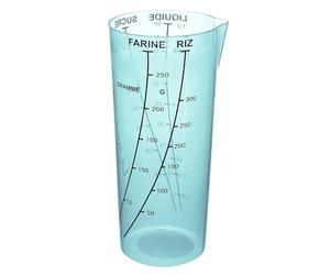 LILY COOK - KP50111 Verre Doseur Transparent avec Bec Verseur - Conçu pour la Cuisine - Pratique et Facile à Utiliser - Dimensions 8,5 x 8 x 16,2 cm - Couleur Aléatoire