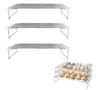LILY COOK - KP5595 Grille de Refroidissement 3 Niveaux pour Pâtisserie - Ustensile en Acier Inoxydable - Entretien Facile - Taille Standard - Couleur Argenté