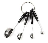 Lily cook Lot de 4 Cuillères à Mesurer en Inox Vintage Durables Noir | Acier inoxydable, lot de 4 cuillères à mesurer, style vintage, pratiques et durables, dosage, cuisine, noir et acier