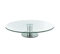 Lily Cook - Plateau présentation tartes et fromages KA1742 tournant Ø30×H7 cm verre et inox gris
