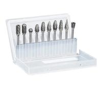 Lime Rotative Outil de broyeur à tige lime rotative Double fente, jeu fraises en carbure for le travail des métaux et polissage, 10 pièces(10PCS set)