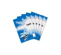 Limit Lot de 5 cahiers d'exercices A4, 16 pages, ligné avec double marge, ligne style 27, lot de 5, 400170822
