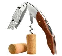 Limonadier Sommelier 3 en 1, Tire-Bouchon Double Levier en Bois | Ouverture facilitée et 3 fonctions, limonadier en bois pour vin, restaurant et bar