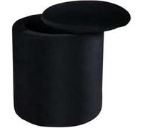 Paris prix Pouf-coffre rond velours - Noir