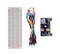 Limtula Carte PCB sans Soudure MB102, 830 Points, pour électronique | Module d ' alimentation 3, 3 V / 5 V, 65 fils de connexion flexibles pour le prototypage et le de projets
