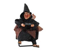 Limtula Décoration de Table de sorcière animée, Gray | Figurine d ' Halloween motorisée activée par le son pour les entrées, les étagères et les événements de la maison
