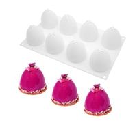 Limtula Moule de Cuisson en Silicone à 6 œufs, équipement de Cuisson pour Desserts créatifs, chocolats et Bougies décoratives, Moule à Dessert Demi-sphère