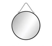 LIN HOME Miroir mural rond avec cadre en métal, miroir de salle de bain résistant à l'humidité pour salon, chambre, entrée et coiffeuse, miroirs décoratifs muraux, 30 x 30 cm, noir