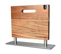 LIN ZHI REN Bloc porte-couteaux magnétique, porte-couteaux magnétique puissant double face adapté aux cuisines, résolvant les problèmes de rangement des ustensiles (bois d'acacia)
