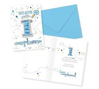 LINA OFFICINE GRAFICHE CREATIVE Carte d'anniversaire 1 an enfant céleste 30-001