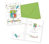 LINA OFFICINE GRAFICHE CREATIVE Carte d'anniversaire 8 ans fille enfant coloré 30-010