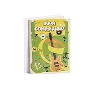 LINA OFFICINE GRAFICHE CREATIVE Carte d'anniversaire A4 de 18 ans avec inscription « Happy Birthday » - Avec son musical interactif - 22 x 31,50 cm