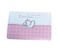 LINA OFFICINE GRAFICHE CREATIVE Carte de vœux de communion pour fille - Porte-argent avec étiquette fermée, 11 x 16 cm 56-557