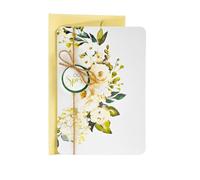 LINA OFFICINE GRAFICHE CREATIVE Carte de vœux de mariage élégante avec application et cordon en jute, enveloppe dorée incluse, 11,5 x 16,5 cm
