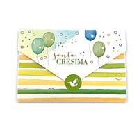 LINA OFFICINE GRAFICHE CREATIVE Carte de vœux pour confirmation mâle et femelle - Portable, avec étiquette fermée, enveloppe 11 x 16 cm (ballons unisexe)