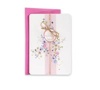 LINA OFFICINE GRAFICHE CREATIVE Carte de vœux pour mariage, multicolore, style élégant, avec cordon en jute, 11,5 x 16,5 cm