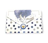 LINA OFFICINE GRAFICHE CREATIVE HBGFTBqcb' Carte de vœux de communion porte-argent pour enfant avec étiquette fermée, 11 x 16 cm (Colombe bleue)
