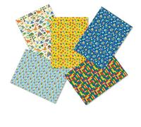 LINA OFFICINE GRAFICHE CREATIVE Papier cadeau pour enfants, 5 feuilles, 100 x 70 cm, thème dinosaures, monstres, robots, briques et voitures