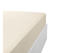 Linandelle - Drap Housse Coton 120 Fils Jersey Extensible Douceur - Ivoire - B 80 x L 200 cm