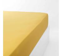 Linandelle - Drap Housse Coton 120 Fils Jersey Extensible Douceur - Jaune - 200x200