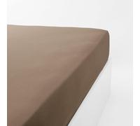 Linandelle - Drap Housse Coton 120 Fils Jersey Extensible Douceur - Marron - 120x190