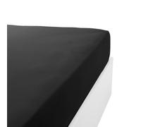Linandelle - Drap Housse Coton 120 Fils Jersey Extensible Douceur - Noir - 140x200