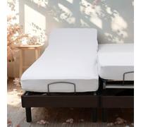 LINANDELLE - Drap Housse Coton Extensible lit électrique Papillon - Blanc - 140x190