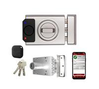 Lince SMARt7930 Verrou connectée Bluetooth - Alarme 100 dB, application mobile et télécommande, clé haute sécurité réversible - Ouverture mécanique et électronique - Recharge USB-C - Finition or