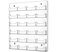 Lincia Porte-cartes de visite mural à 24 poches - Support horizontal en acrylique transparent - Pour documents et brochures - Organisation à suspendre pour bureau