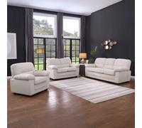 Lincoln canapé 3 places + 2 places + fauteuil en velours côtelé beige