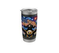 Lincoln on Eagle & Guns USA Flag America 250 4 juillet Gobelet isotherme en acier inoxydable double paroi