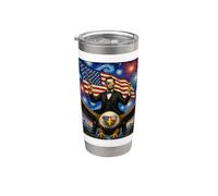Lincoln on Eagle & Guns USA Flag America 250 4 juillet Gobelet isotherme en acier inoxydable double paroi