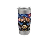 Lincoln on Eagle & Guns USA Flag America 250 4 juillet Gobelet isotherme en acier inoxydable double paroi