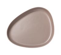 LIND DNA Plat à service Curve Stoneware 30x35 cm Warm Grey